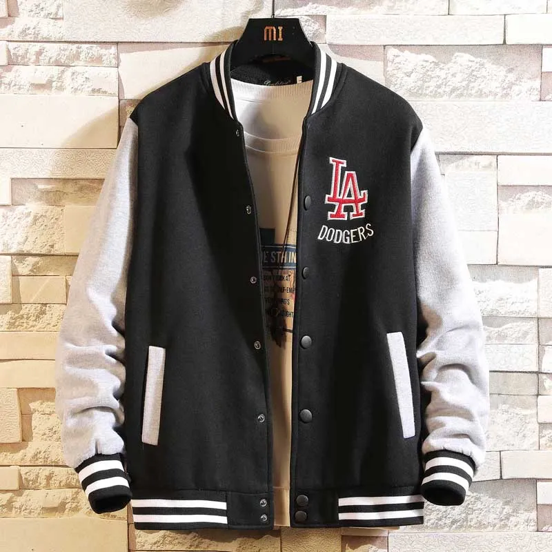 Preppy Style Thick Embroidery Varsity Jacket