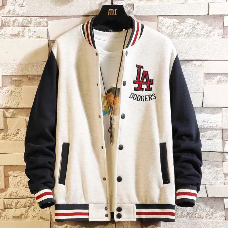 Preppy Style Thick Embroidery Varsity Jacket