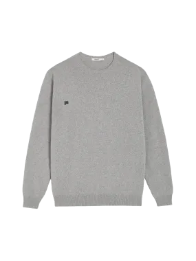 Recycled Cashmere Crewneck Sweatshirt—pale grey melange