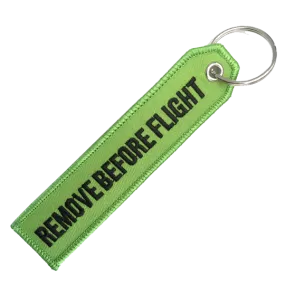 REMOVE BEFORE FLIGHT GREEN KEYCHAIN