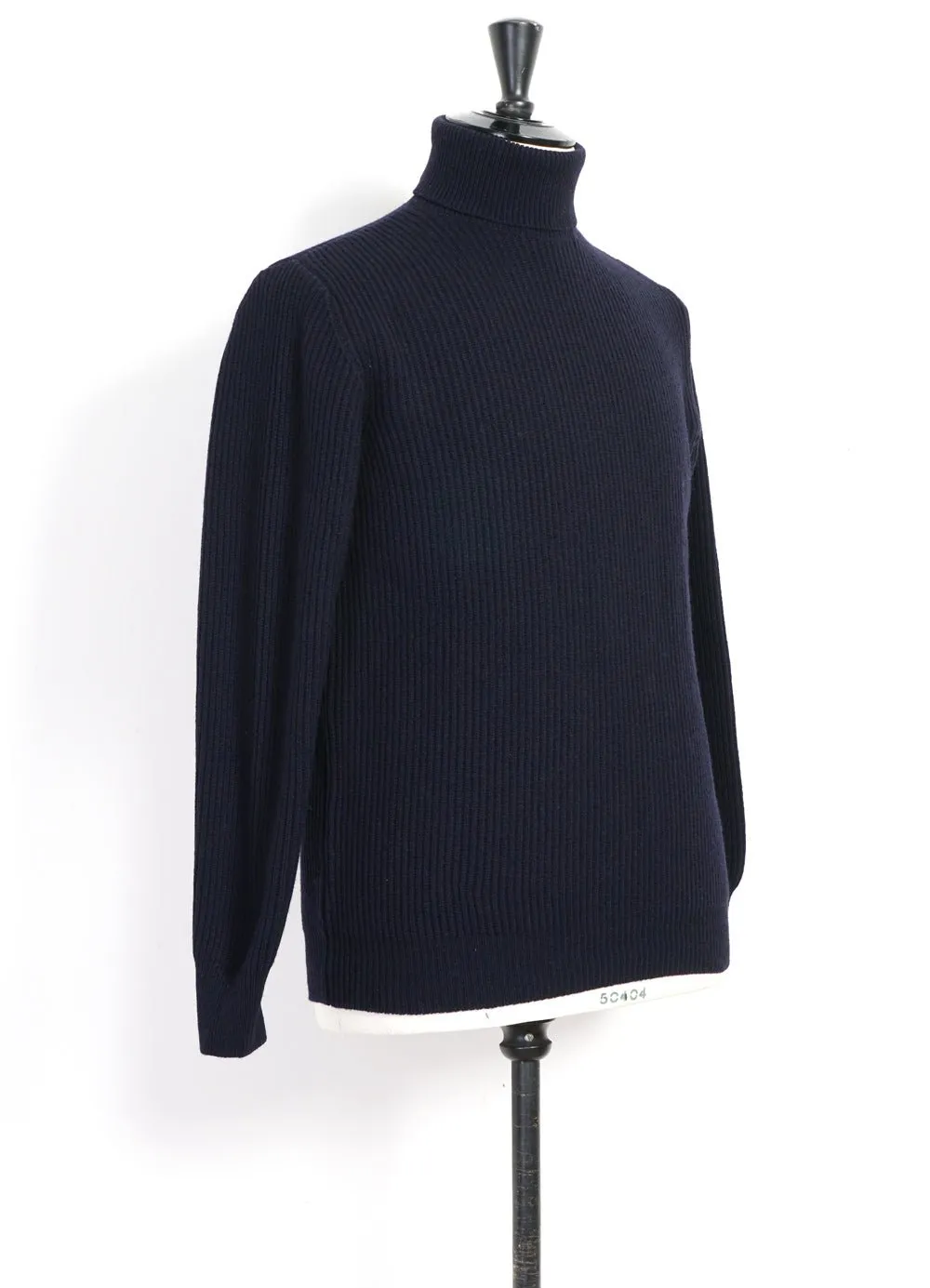 ROLL-NECK | Soft Wool Roll-Neck | Navy