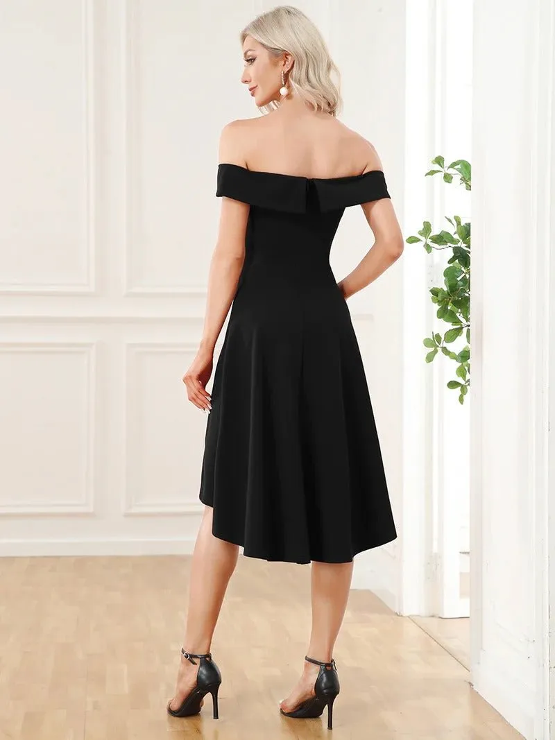 Sexy Off Shoulders A Line Asymmetric Hem Evening Dresses