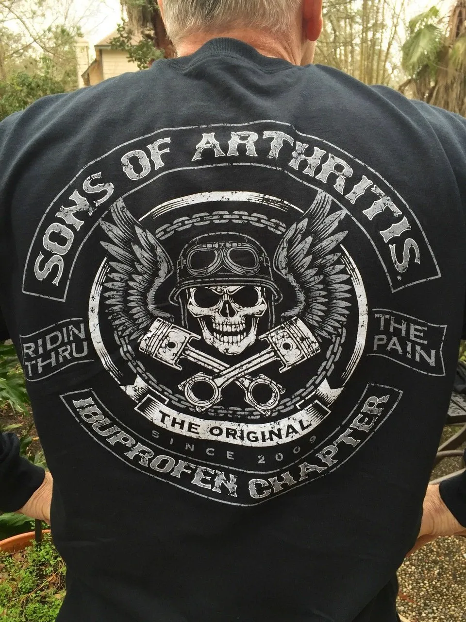 Sons of Arthritis Skull & Pistons Long Sleeve T-shirt