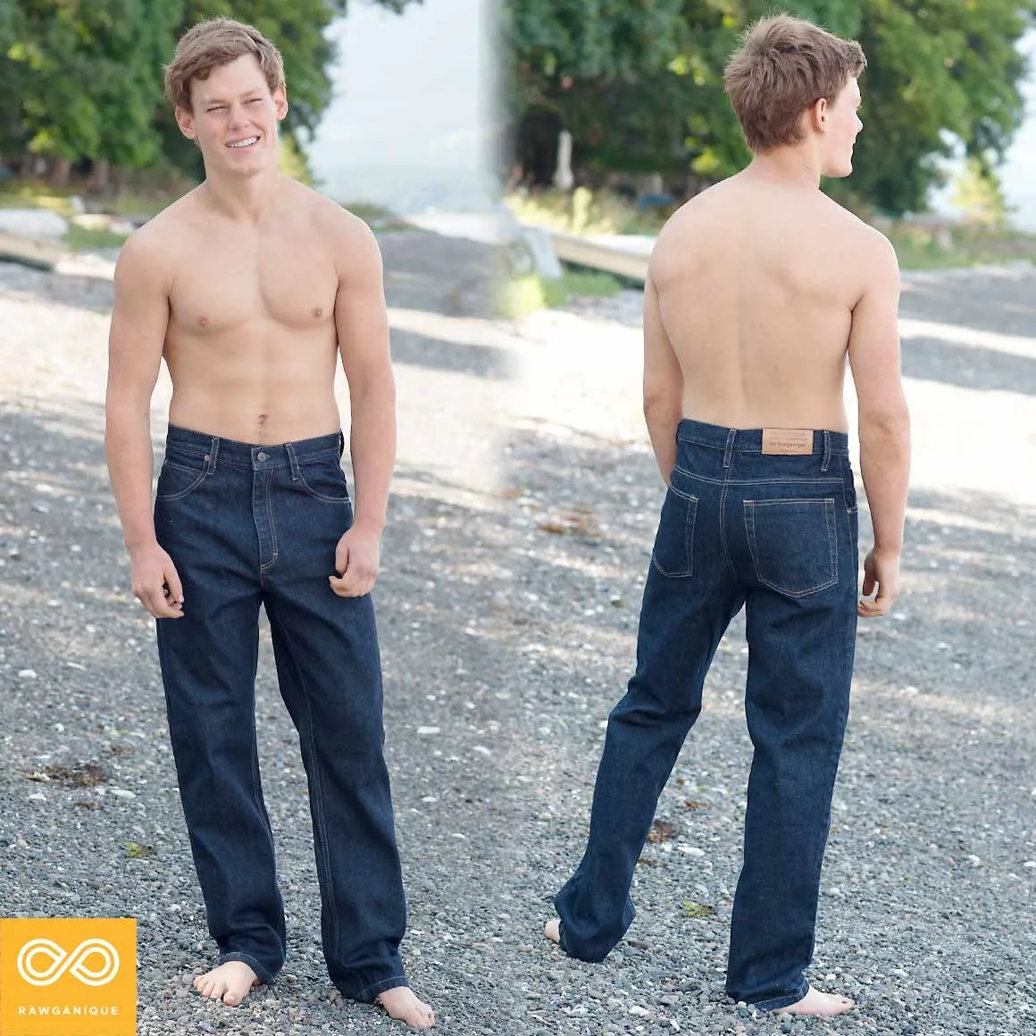 Straight Cut @Waist 100% Organic Cotton Denim Jeans (Closeout, Discontinued)