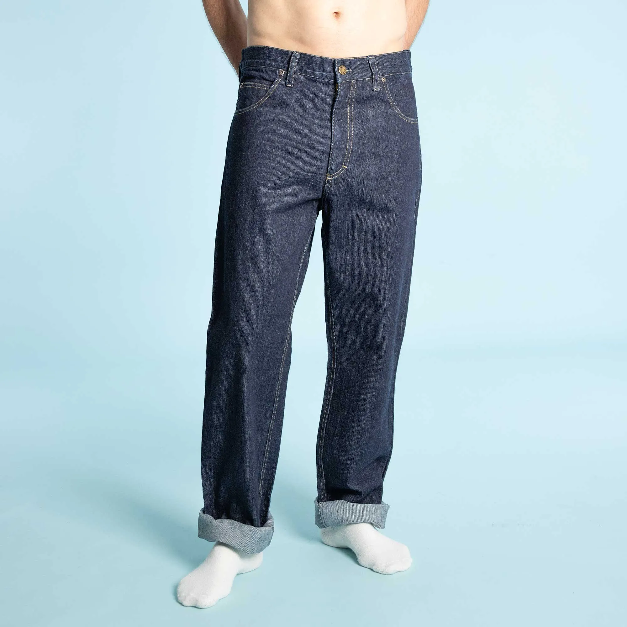 Straight Cut @Waist 100% Organic Cotton Denim Jeans (Closeout, Discontinued)