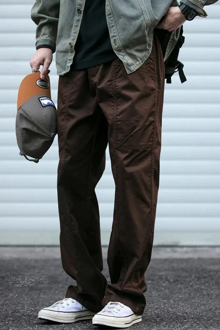 Straight Leg Belted Workwear Pants