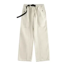 Straight Leg Belted Workwear Pants