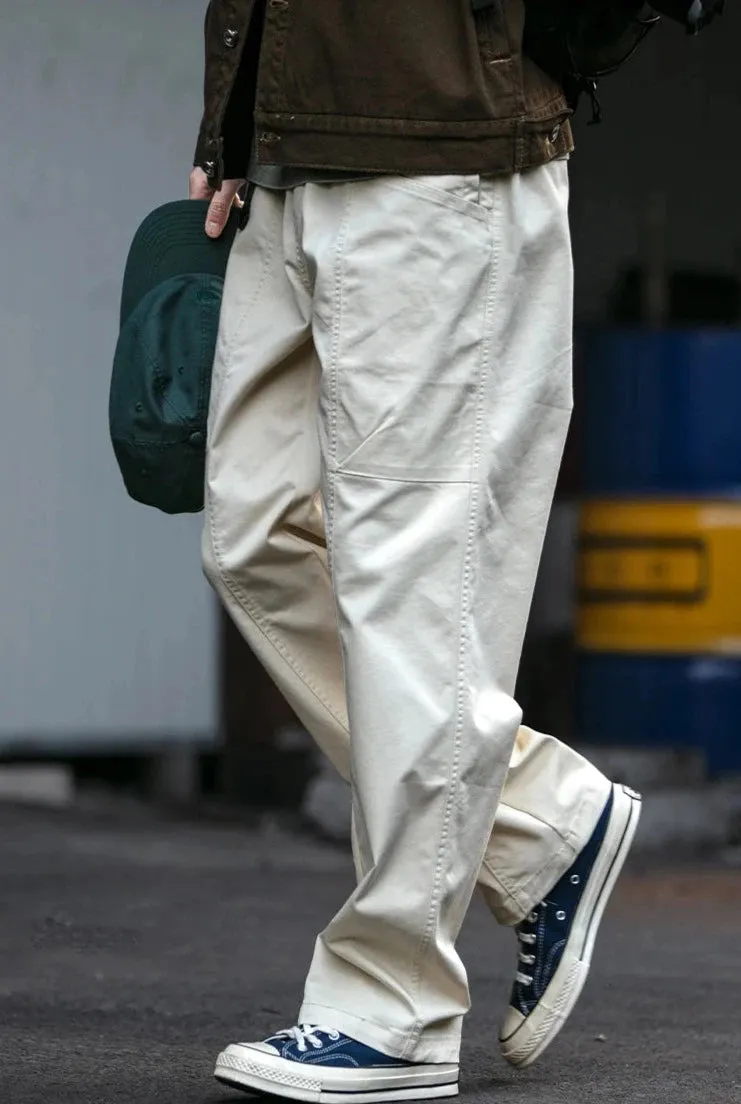 Straight Leg Belted Workwear Pants