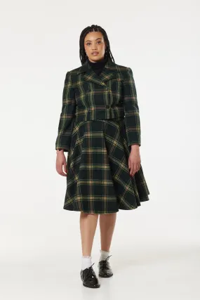 Timeless London Green Check Woollen Cropped Jacket