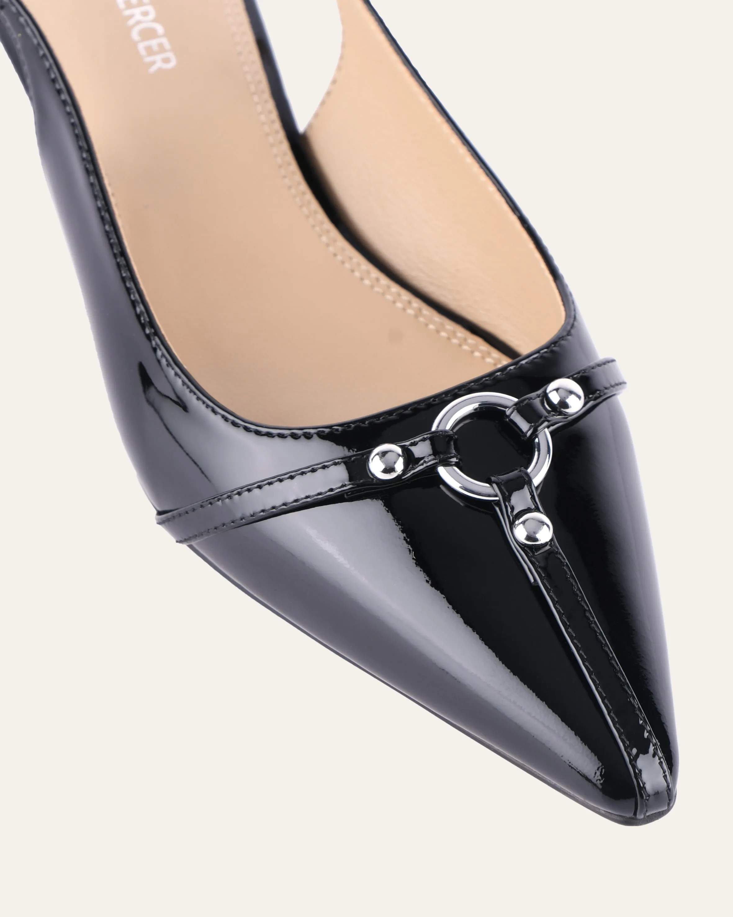 VICTORIA DRESS FLATS BLACK PATENT