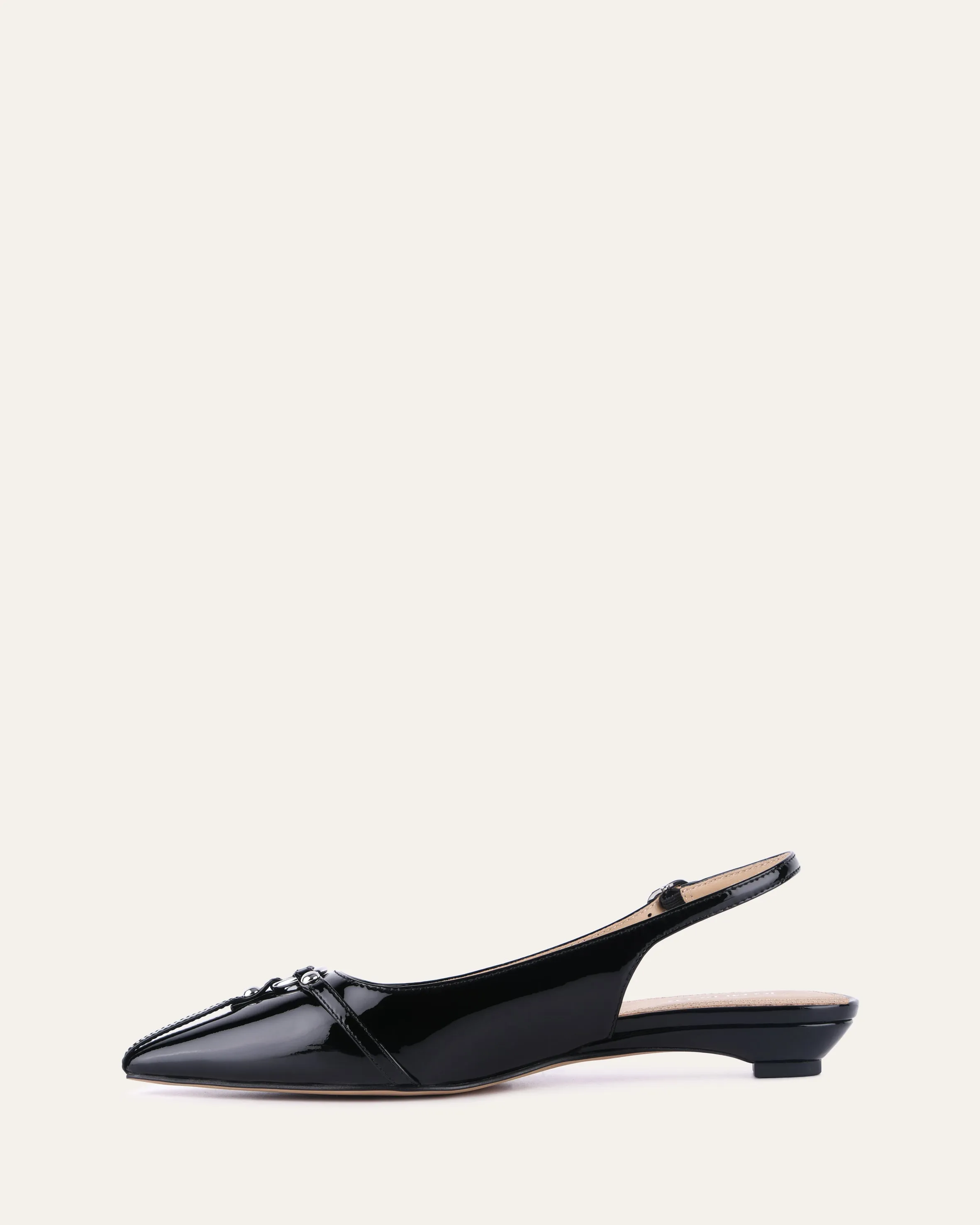 VICTORIA DRESS FLATS BLACK PATENT