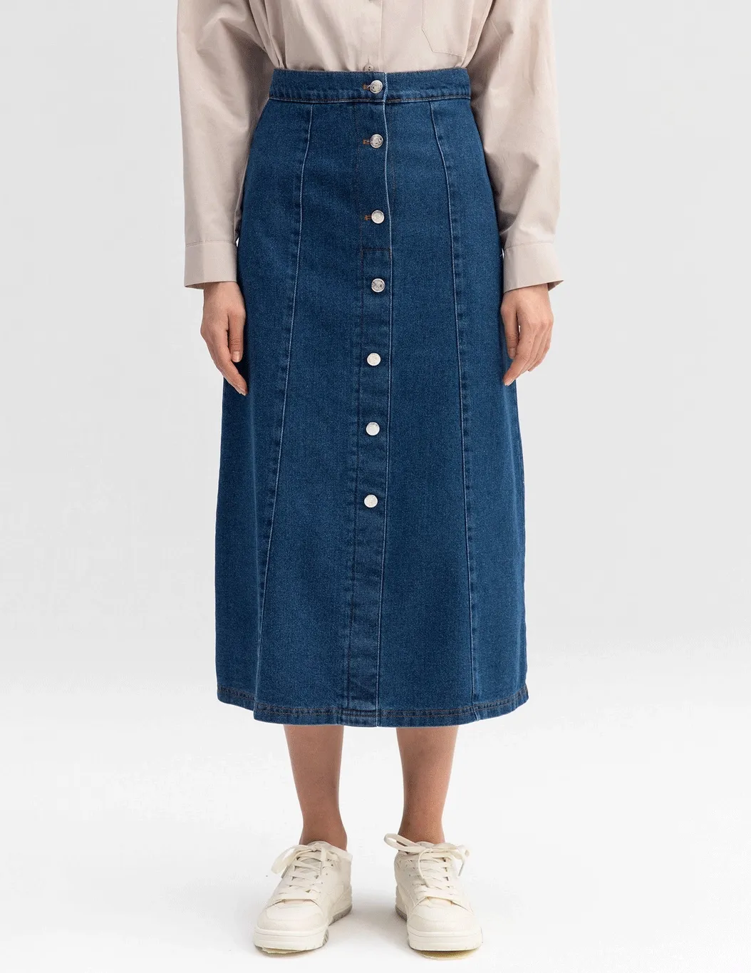 Vivienne Buttoned Denim Skirt