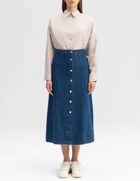 Vivienne Buttoned Denim Skirt