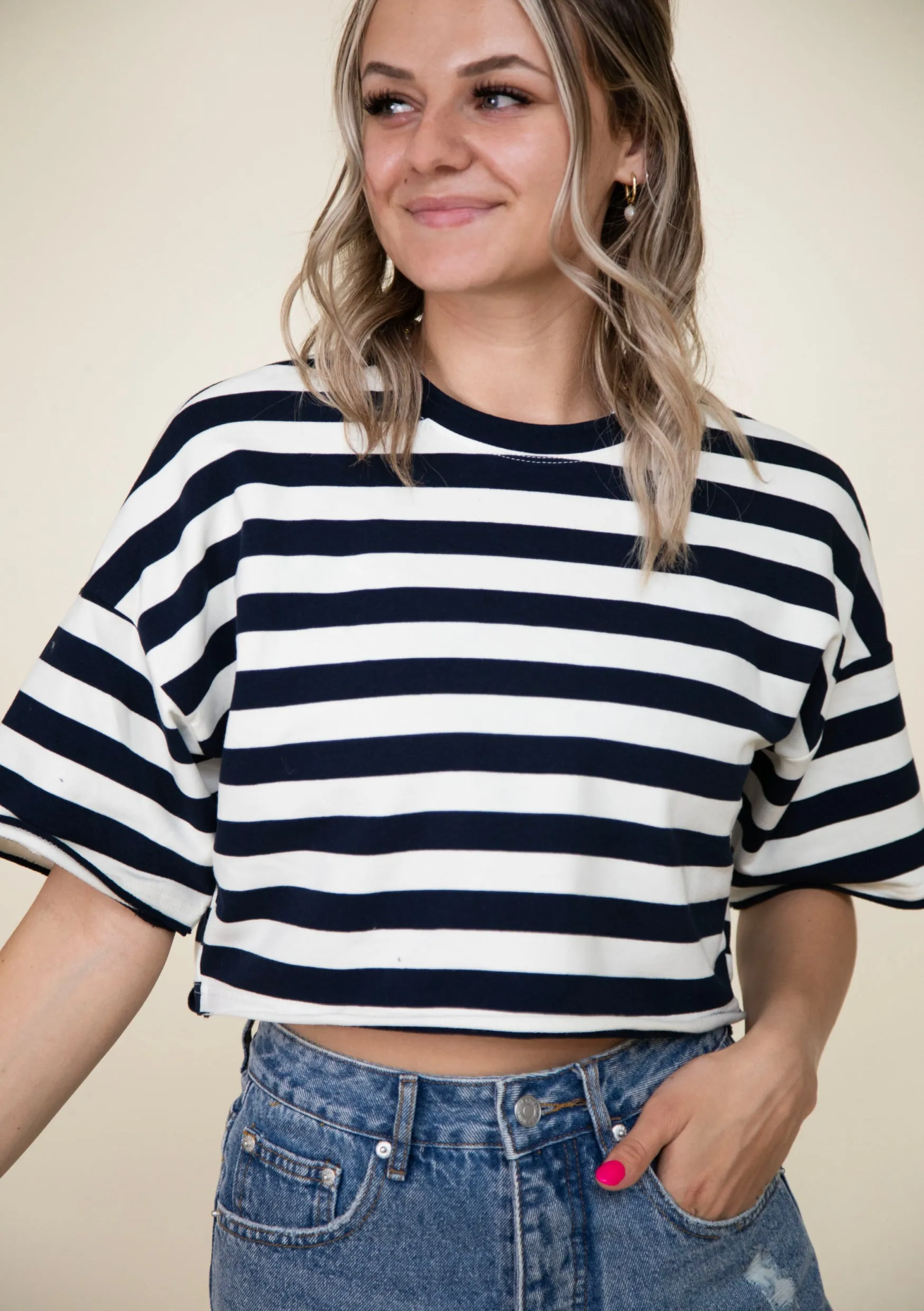 Well Loved Stripe Crop