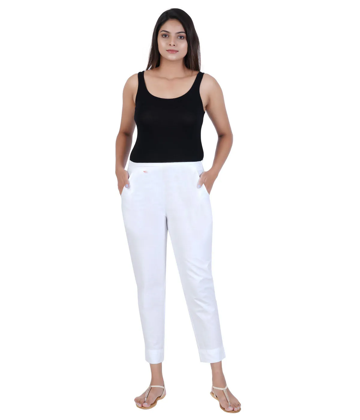 WHITE COTTON PANTS