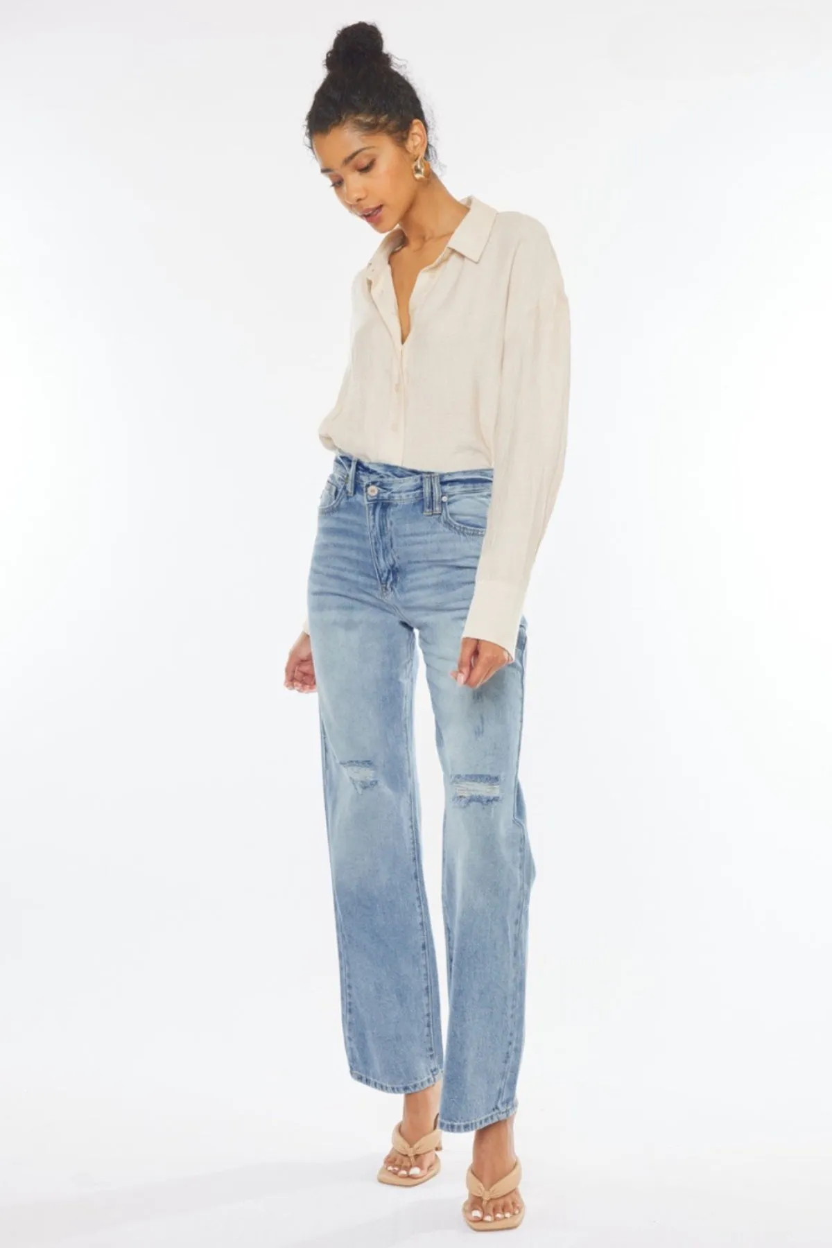 Wide Leg Straight Jeans