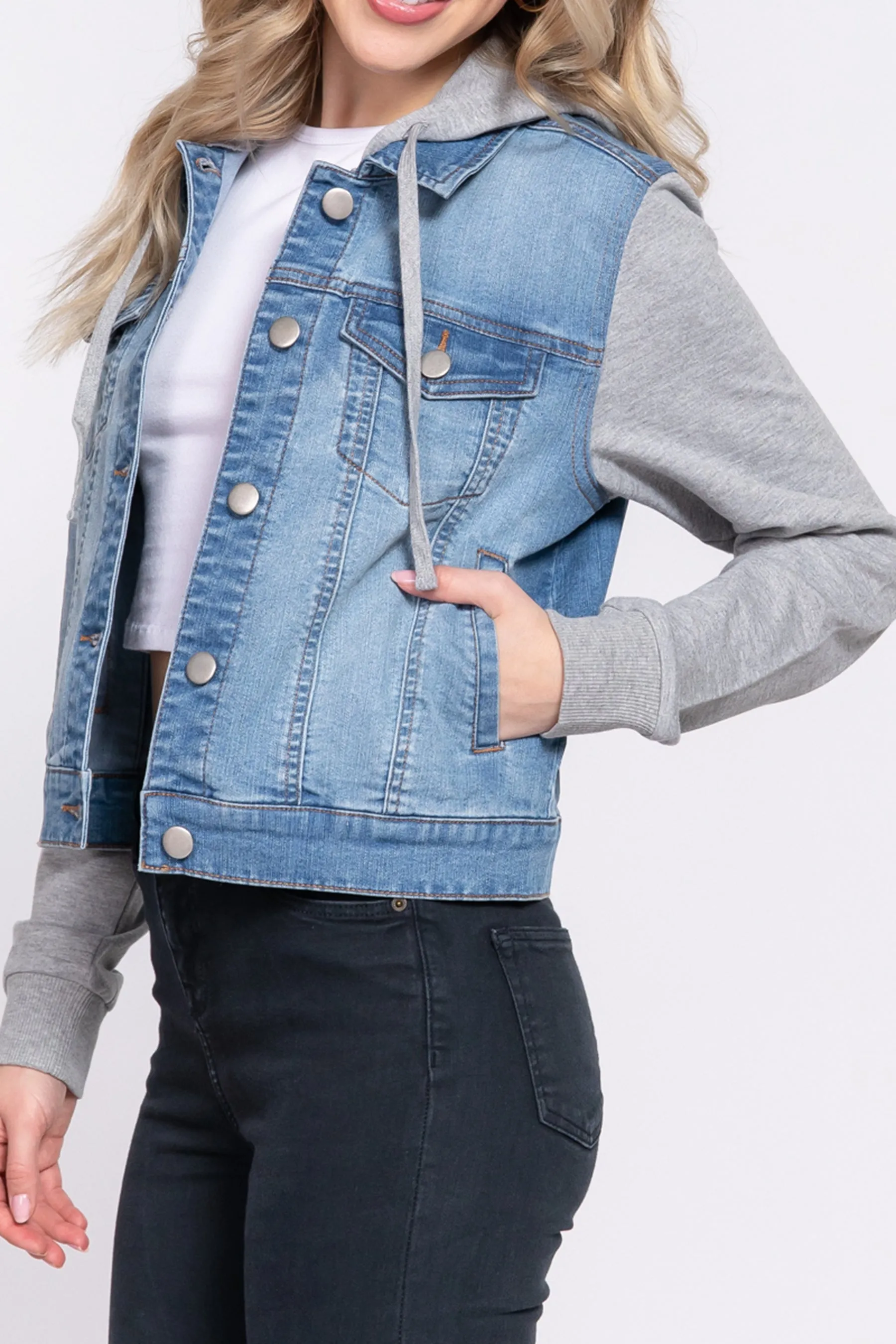 Women's Denim Vest and Hoodie Denim Jackets