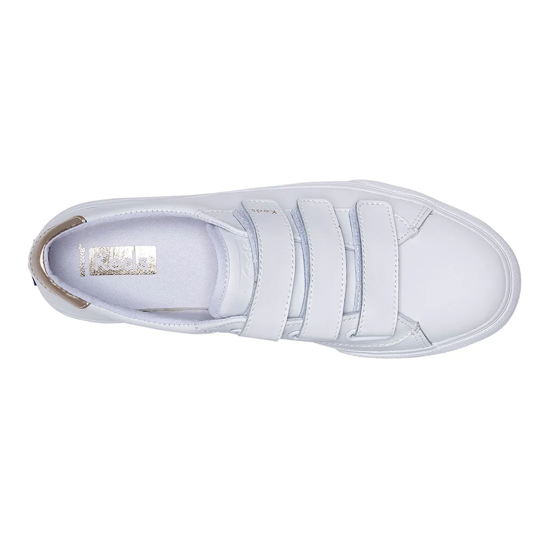 Women's Jump Kick V Leather SMU Sneaker White/Gold (WH67980)