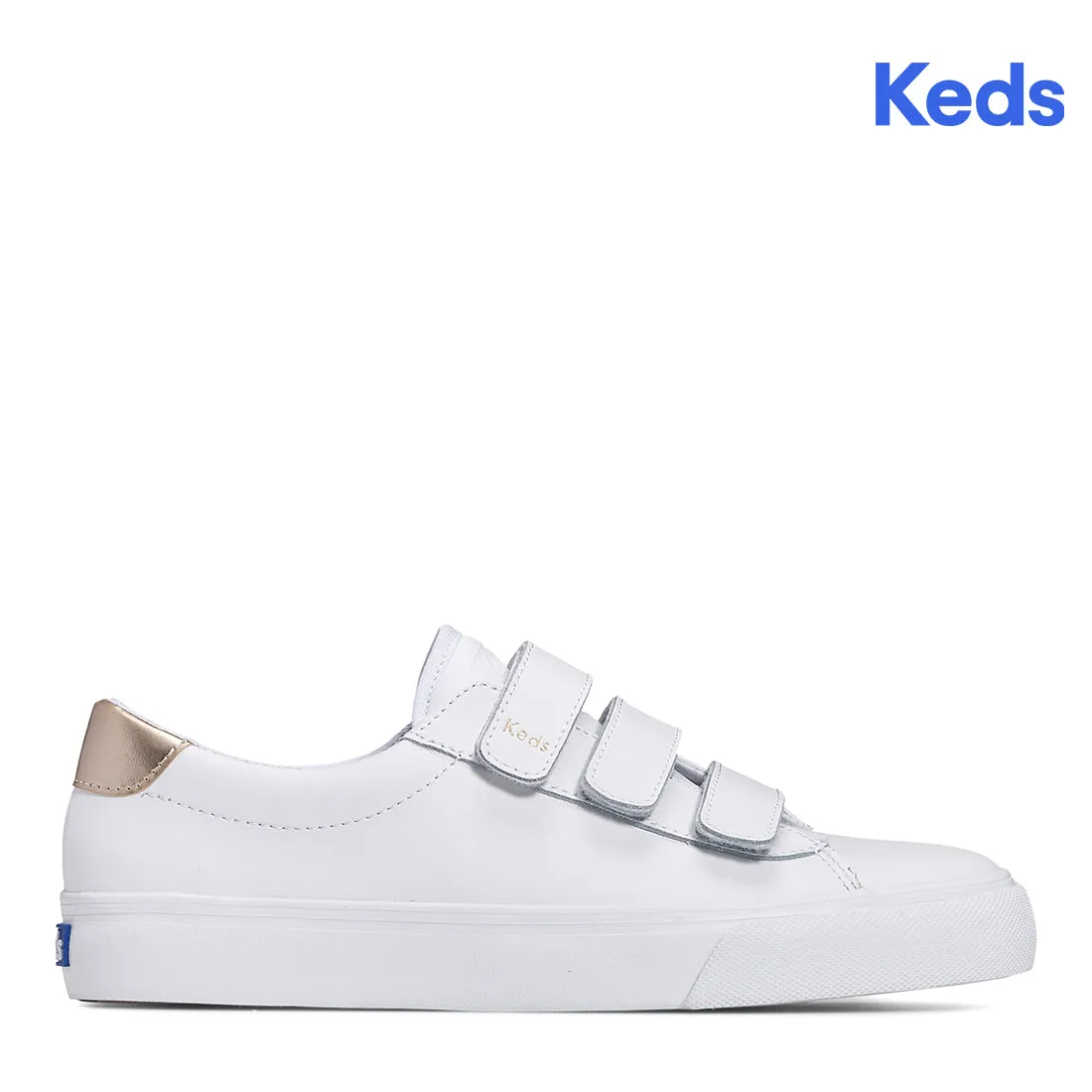 Women's Jump Kick V Leather SMU Sneaker White/Gold (WH67980)