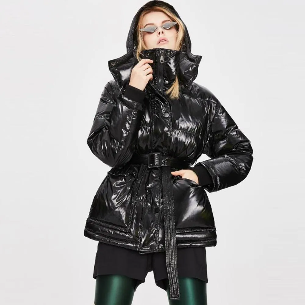 Women's Metallic Mid-Length Down Jacket