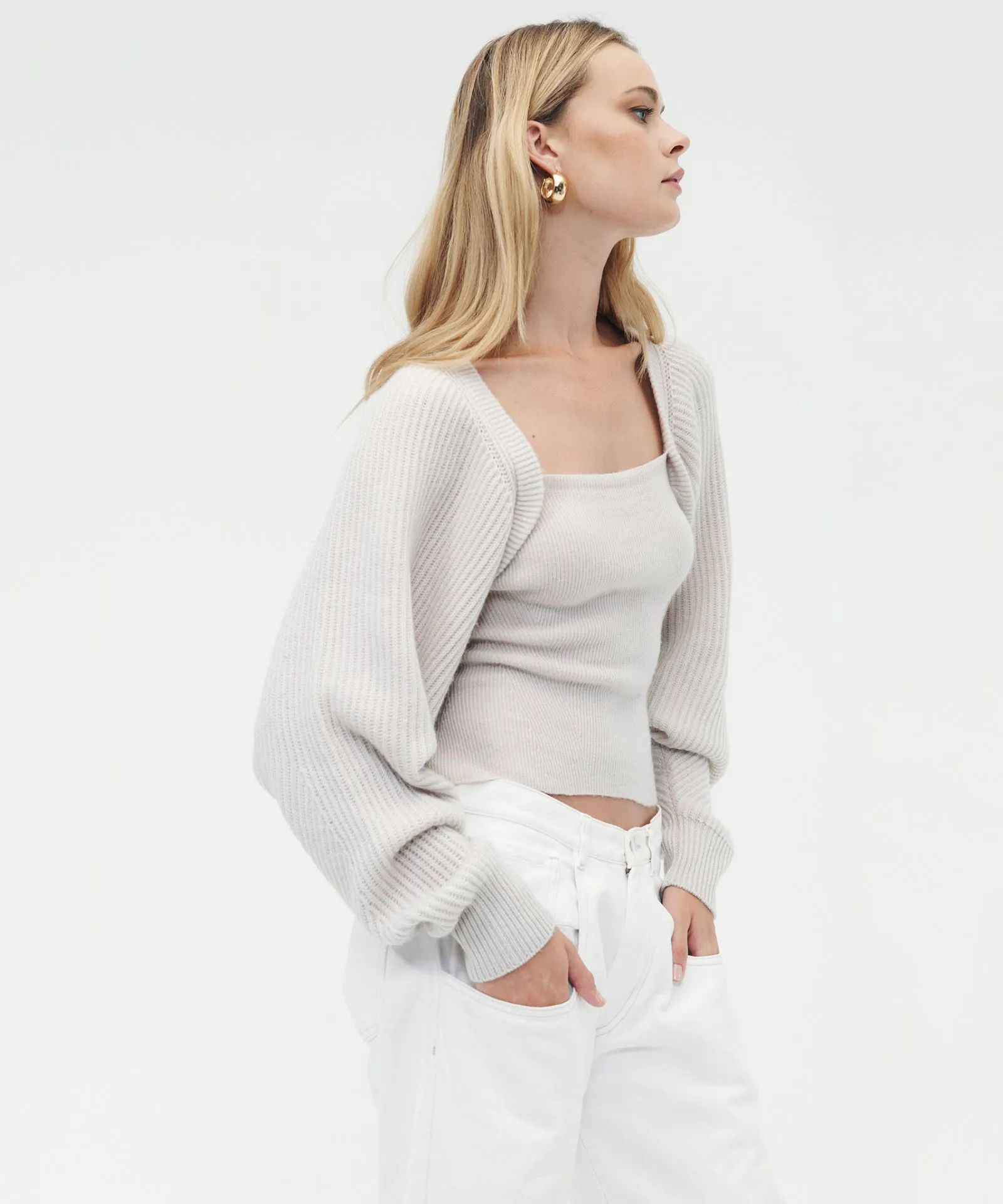 Wool Cashmere Fisherman Layered Sweater